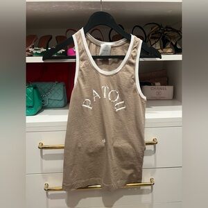 Patou Beige Tank Top with White Trim